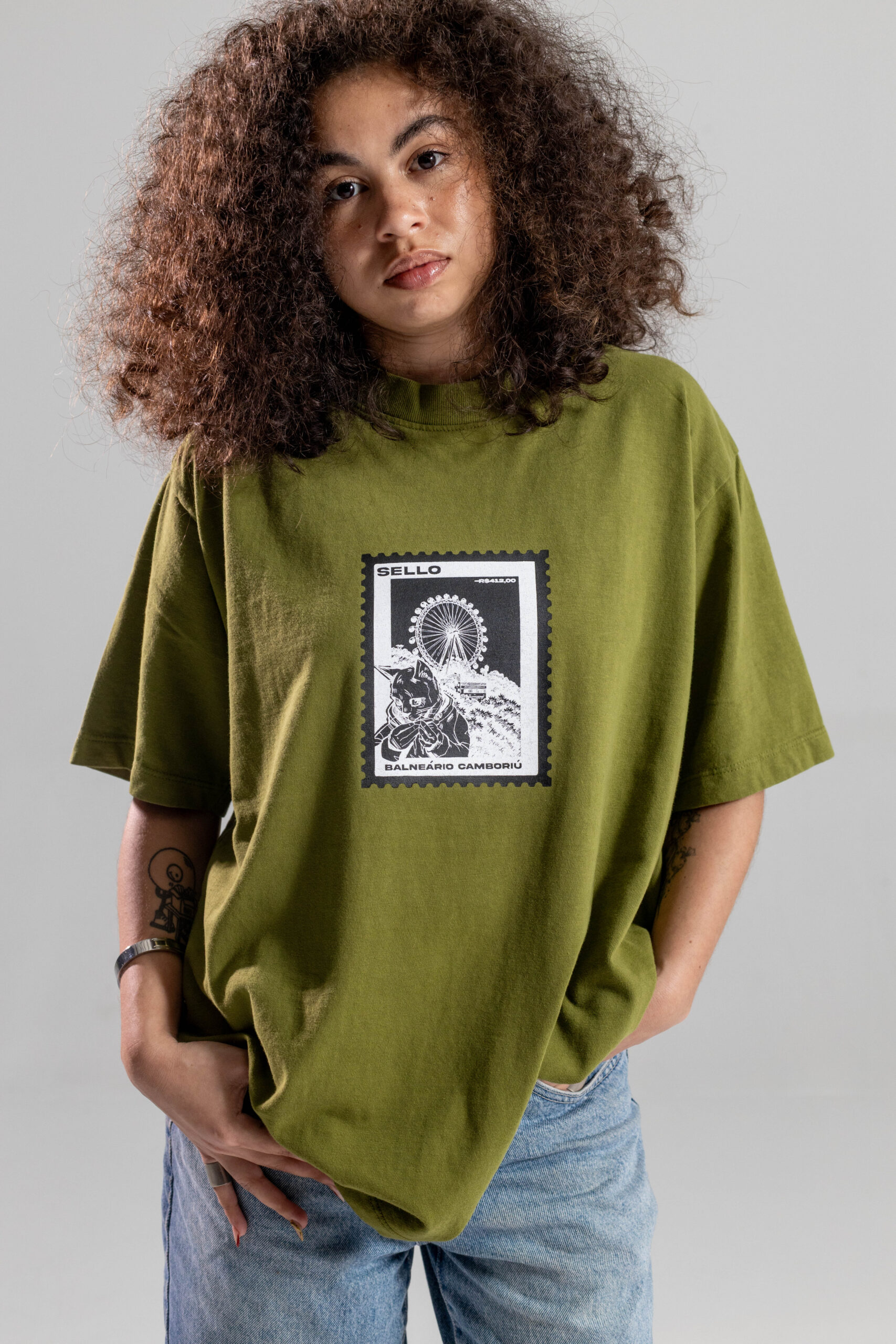 059A0127 Camiseta Sello Gato - Imagem 1